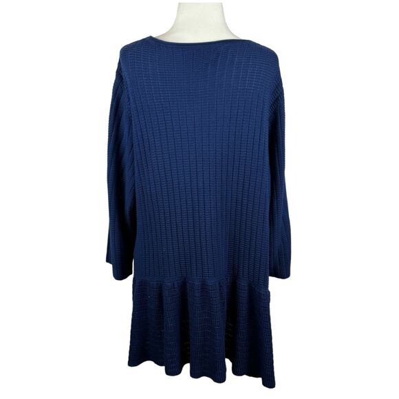 Lane Bryant Womens Peplum Knit Zip Front Cardigan Sweater Navy Blue Sz 22/24 - Picture 2 of 11